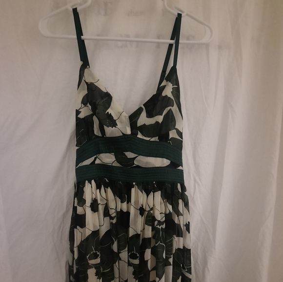 Katia dress, size med, green, black, cream, and beautiful gold design. - Picture 1 of 7